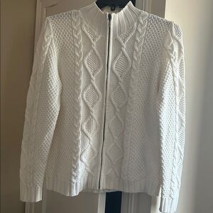 Womens Jillian Nicole Cable Knit Full Zip Sweater